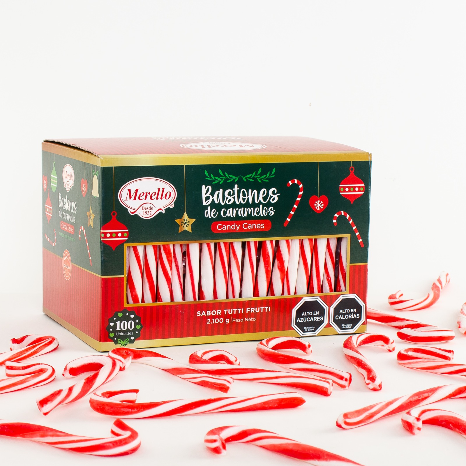 Bastones Navideños de Caramelo dulce 100 Unidades - Imagen 2