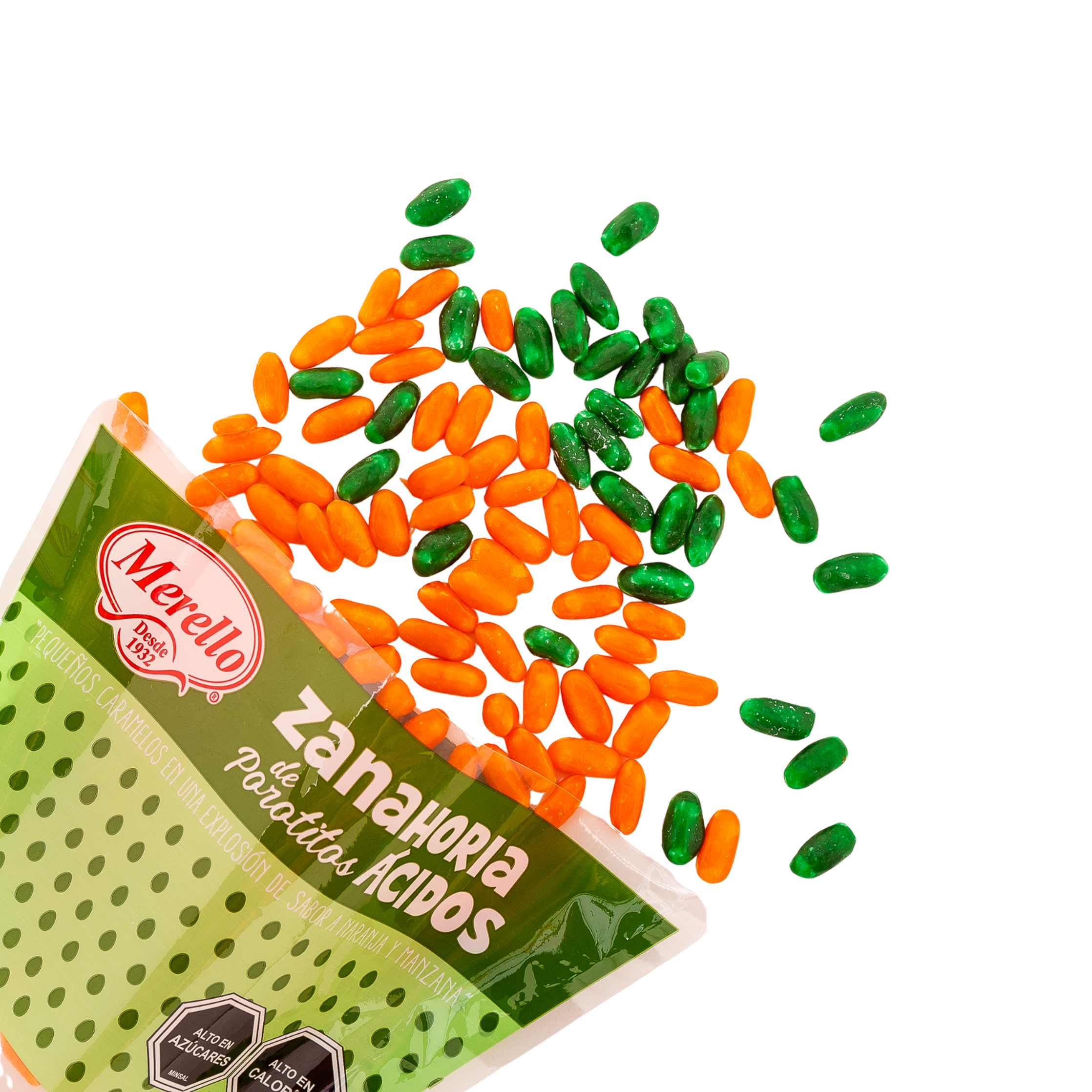 Porotitos Ácidos Merello en Bolsa Zanahoria 170 g – Dulces Ácidos Clásicos - Imagen 2