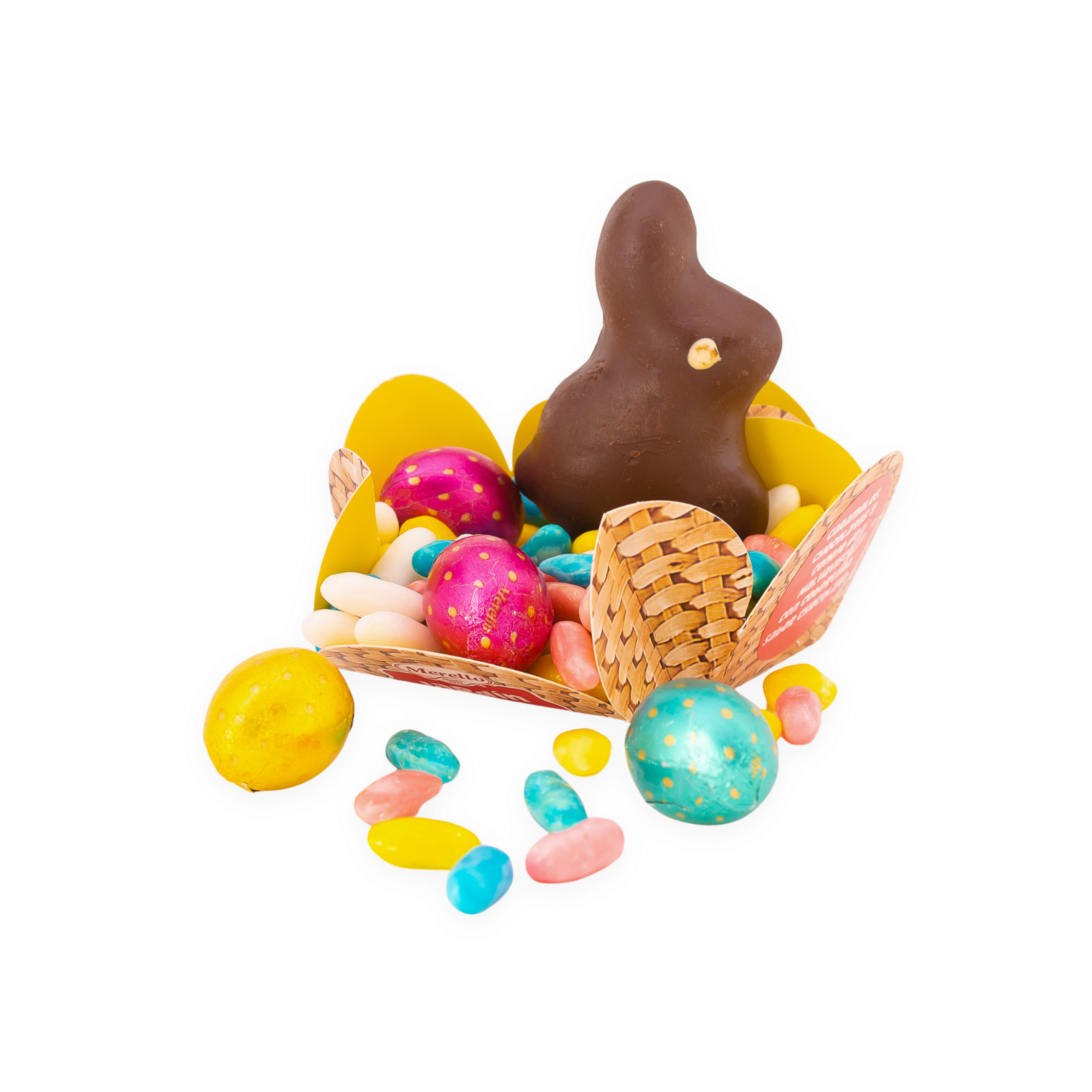 Nido Jardín Secreto Merello 172 g – Conejo de Malva, chocolates y caramelos Pascua. - Imagen 2